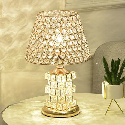 Nordic Luxury Crystal Cone Geometry 1-Light Table Lamp