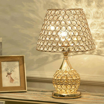 Nordic Luxury Crystal Cone Geometry 1-Light Table Lamp