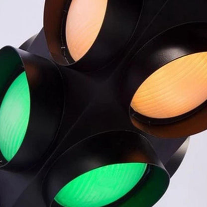 Retro Industrial Traffic Light Iron Glass LED Pendant Light