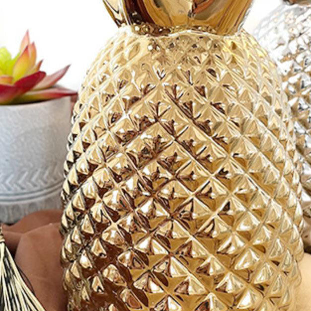 European Creative Pineapple Ceramic Base Fabric 1-Light Table Lamp