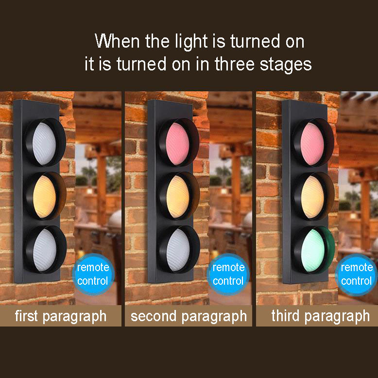 مصباح حائط LED معدني ثلاثي الأضواء بإضاءة إشارة مرور صناعية إبداعية 