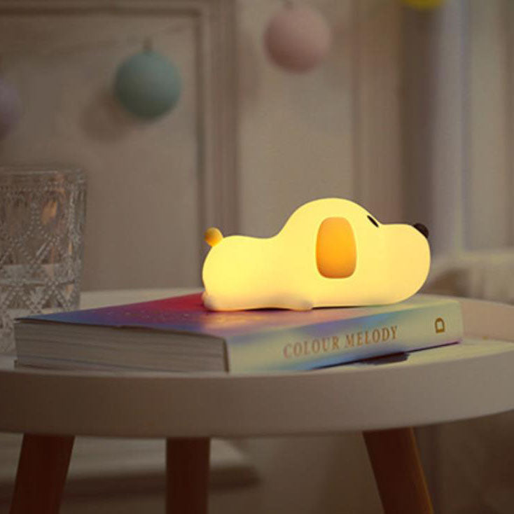 Cartoon Dumb Dog Silicone LED Pat Night Light Table Lamp