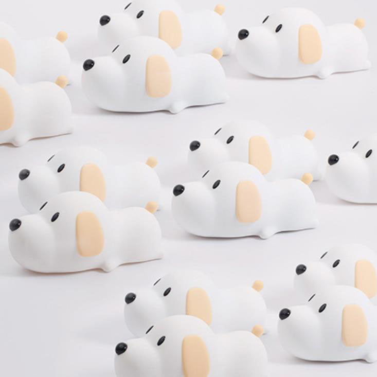 Cartoon Dumb Dog Silicone LED Pat Night Light Table Lamp