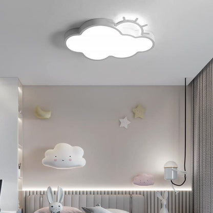 Nordic Minimalist Cloudy Sun LED Kids Flush Mount Ceiling Light