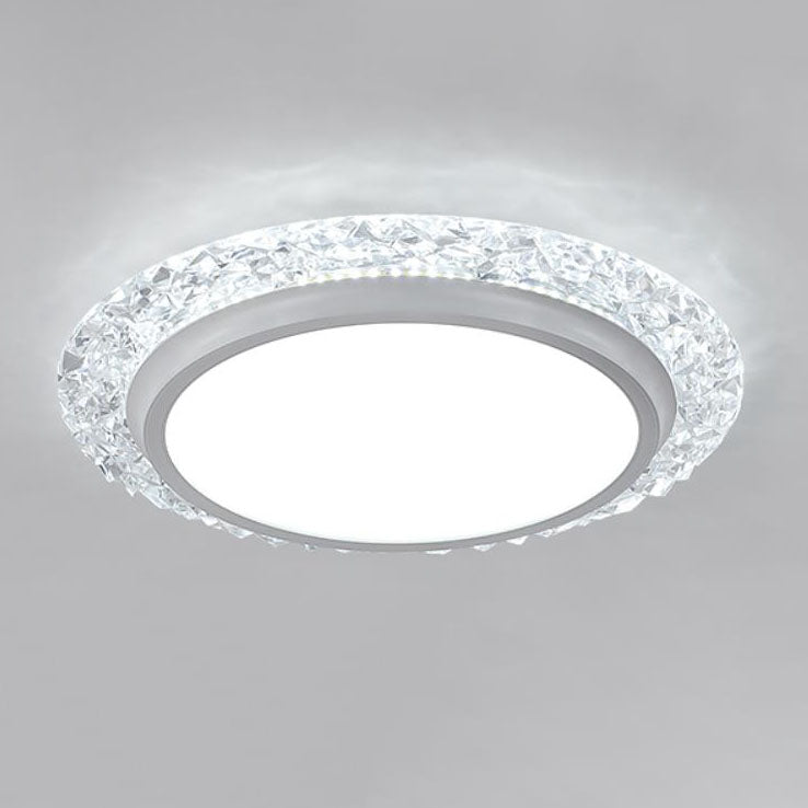 Nordic Minimalist Light Luxury Round Iron Aluminum Acrylic LED Flush Mount Lighting