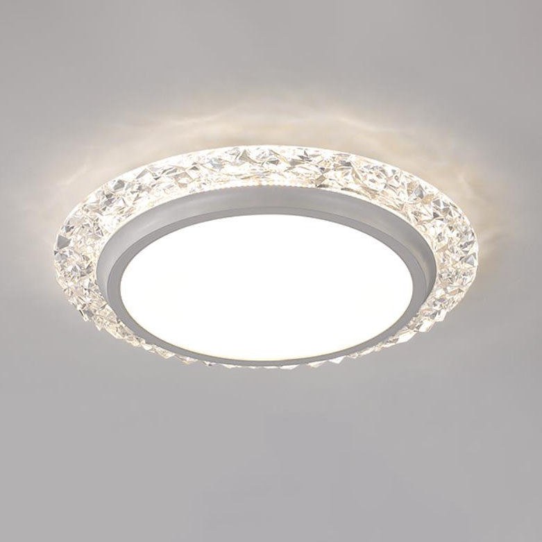Nordic Minimalist Light Luxury Round Iron Aluminum Acrylic LED Flush Mount Lighting