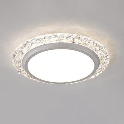 Nordic Minimalist Light Luxury Round Iron Aluminum Acrylic LED Flush Mount Lighting
