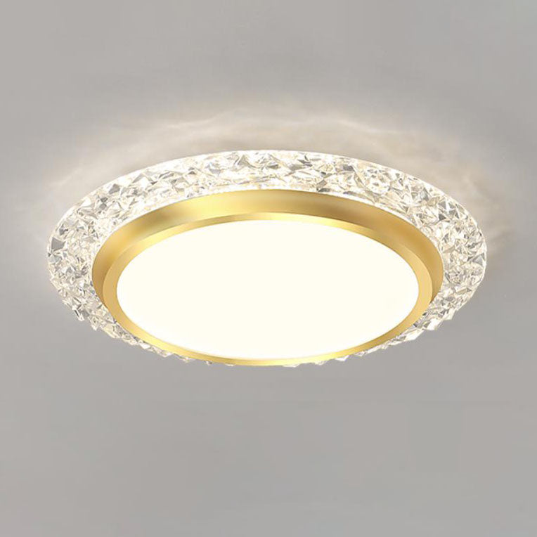 Nordic Minimalist Light Luxury Round Iron Aluminum Acrylic LED Flush Mount Lighting