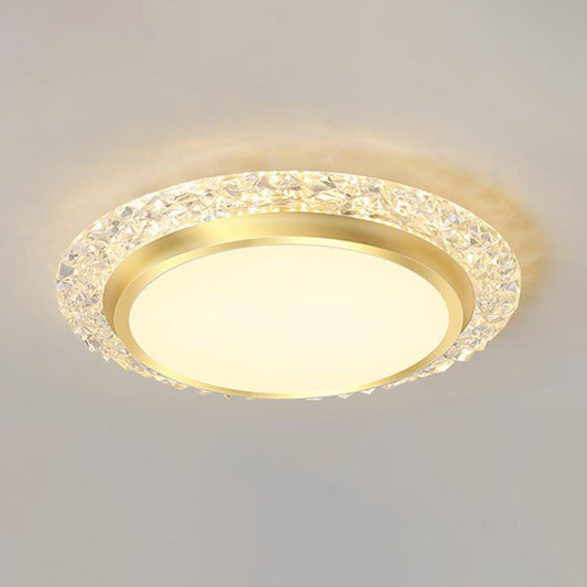 Nordic Minimalist Light Luxury Round Iron Aluminum Acrylic LED Flush Mount Lighting