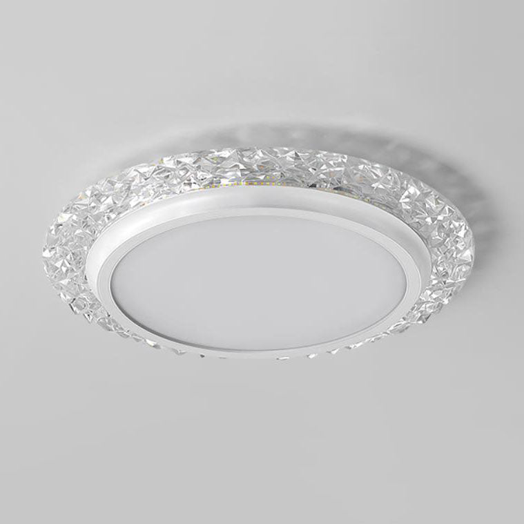 Nordic Minimalist Light Luxury Round Iron Aluminum Acrylic LED Flush Mount Lighting