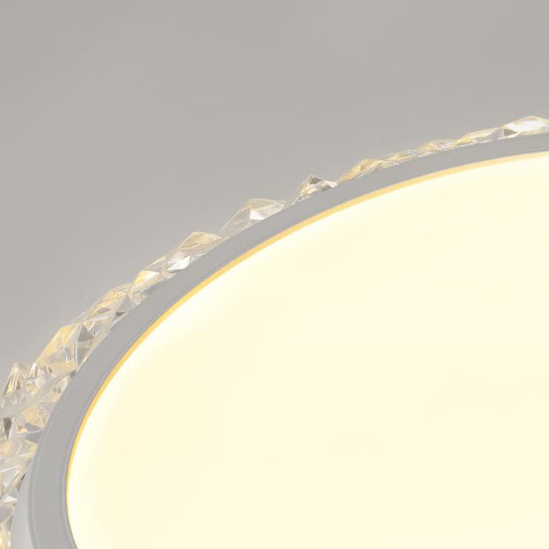 Nordic Minimalist Light Luxury Round Iron Aluminum Acrylic LED Flush Mount Lighting