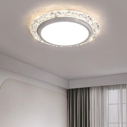 Nordic Minimalist Light Luxury Round Iron Aluminum Acrylic LED Flush Mount Lighting