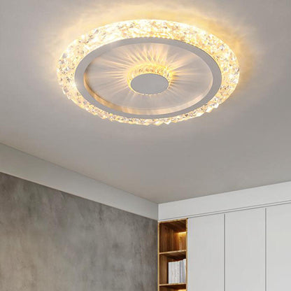 Modern Light Luxury Round Acrylic Iron Aluminum LED Flush Mount Lighting