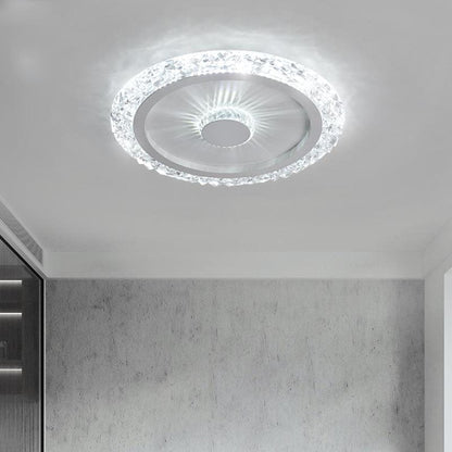 Modern Light Luxury Round Acrylic Iron Aluminum LED Flush Mount Lighting