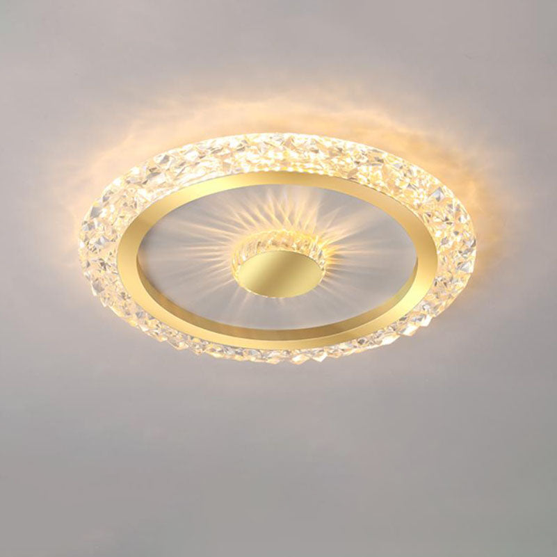 Modern Light Luxury Round Acrylic Iron Aluminum LED Flush Mount Lighting