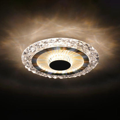 Modern Light Luxury Round Acrylic Iron Aluminum LED Flush Mount Lighting