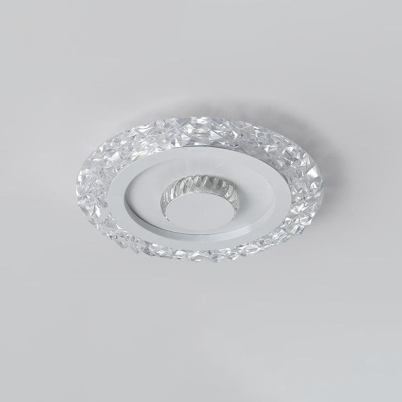 Modern Light Luxury Round Acrylic Iron Aluminum LED Flush Mount Lighting