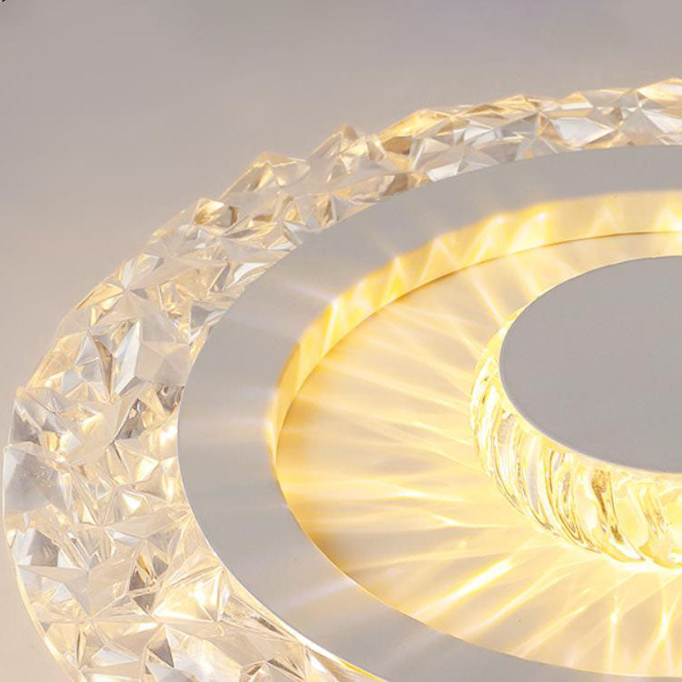 Modern Light Luxury Round Acrylic Iron Aluminum LED Flush Mount Lighting