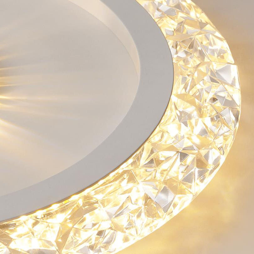 Modern Light Luxury Round Acrylic Iron Aluminum LED Flush Mount Lighting