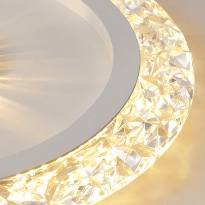 Modern Light Luxury Round Acrylic Iron Aluminum LED Flush Mount Lighting