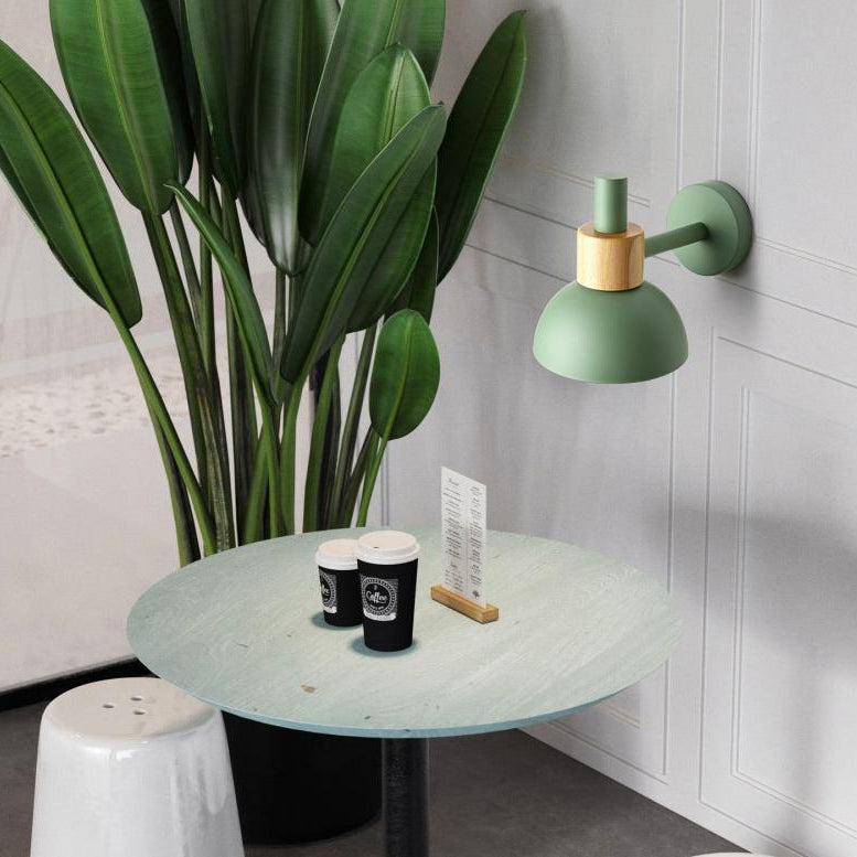 مصباح حائطي عصري كلاسيكي من خشب الماكارون بلون واحد مع مصباح واحد 