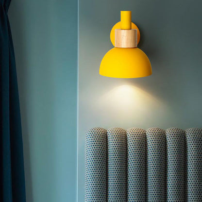 مصباح حائطي عصري كلاسيكي من خشب الماكارون بلون واحد مع مصباح واحد 