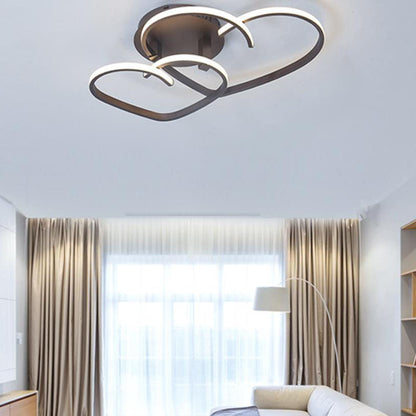 Modern Creative Solid Color Heart Iron Acrylic LED Flush Mount Light