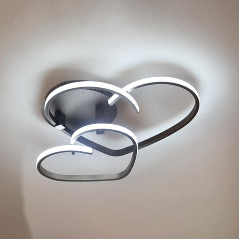 Modern Creative Solid Color Heart Iron Acrylic LED Flush Mount Light