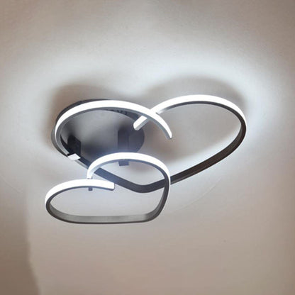Modern Creative Solid Color Heart Iron Acrylic LED Flush Mount Light