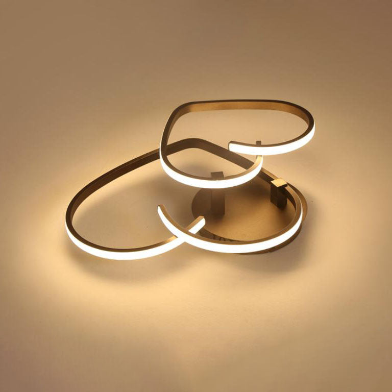 Modern Creative Solid Color Heart Iron Acrylic LED Flush Mount Light