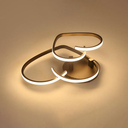 Modern Creative Solid Color Heart Iron Acrylic LED Flush Mount Light