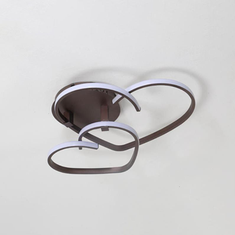 Modern Creative Solid Color Heart Iron Acrylic LED Flush Mount Light