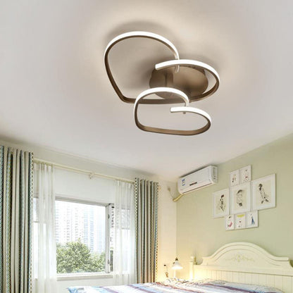 Modern Creative Solid Color Heart Iron Acrylic LED Flush Mount Light