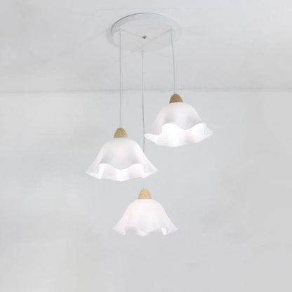 Modern Rustic Flower-shaped Wood Iron 1/3-Light Chandelier