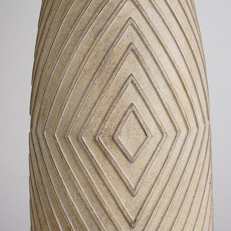 Modern Light Luxury Fabric Drum Resin Column 1-Light Table Lamp