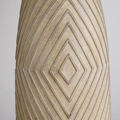 Modern Light Luxury Fabric Drum Resin Column 1-Light Table Lamp