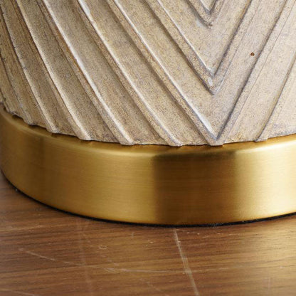 Modern Light Luxury Fabric Drum Resin Column 1-Light Table Lamp