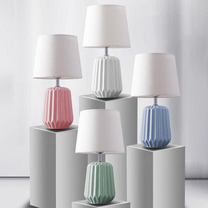 Nordic Macaron Ceramic Fabric 1-Light Table Lamp