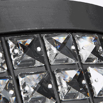 Modern Light Luxury Round Crystal Iron Crystal 4-Light Flush Mount Light
