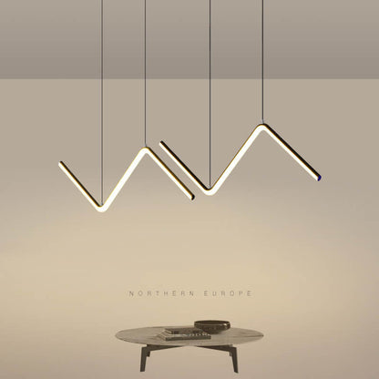 Minimalist Line 2-Light N Shaped LED Pendant Light