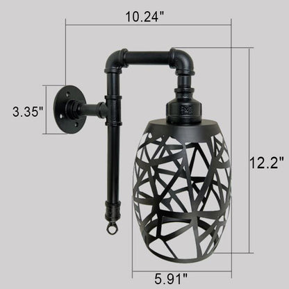 ヴィンテージ インダストリアル 配管 中空ケージ アイアン 1灯 壁付け照明