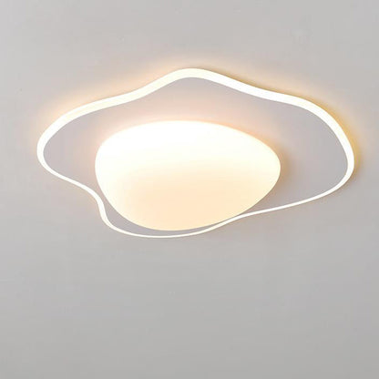 Modern Minimalist Cream Round LED Flush Mount Ceiling Light