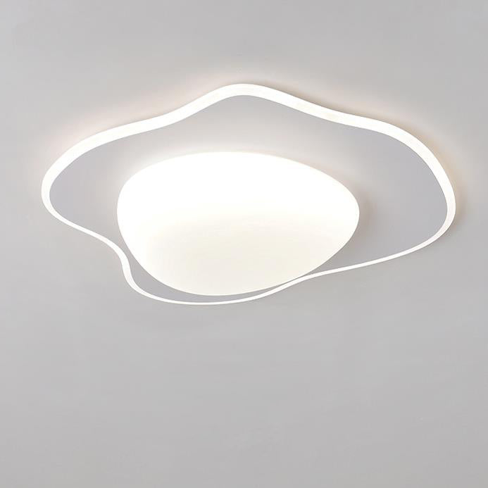 Modern Minimalist Cream Round LED Flush Mount Ceiling Light