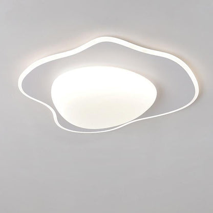 Modern Minimalist Cream Round LED Flush Mount Ceiling Light
