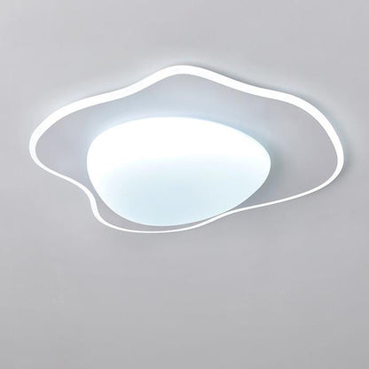 Modern Minimalist Cream Round LED Flush Mount Ceiling Light