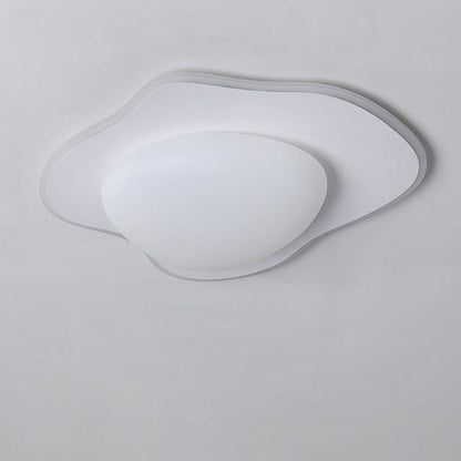 Modern Minimalist Cream Round LED Flush Mount Ceiling Light