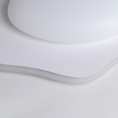 Modern Minimalist Cream Round LED Flush Mount Ceiling Light