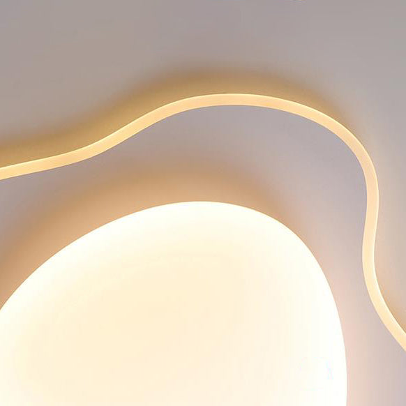 Modern Minimalist Cream Round LED Flush Mount Ceiling Light