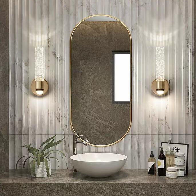 Modern Light Luxury Bubble Crystal Column Aluminum LED Wall Sconce Lamp