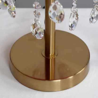 Nordic Creative Feather Round Crystal Tassel 1-Light Table Lamp